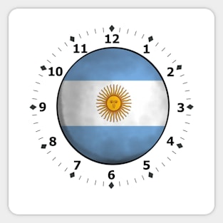 argentine flag clock Sticker